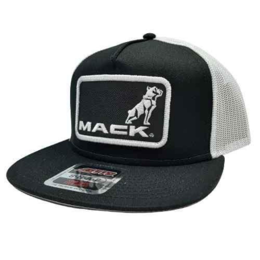 Mack Embroidered Patch Snapback Adjustable Mesh Flat Bill Trucker Classic Hat